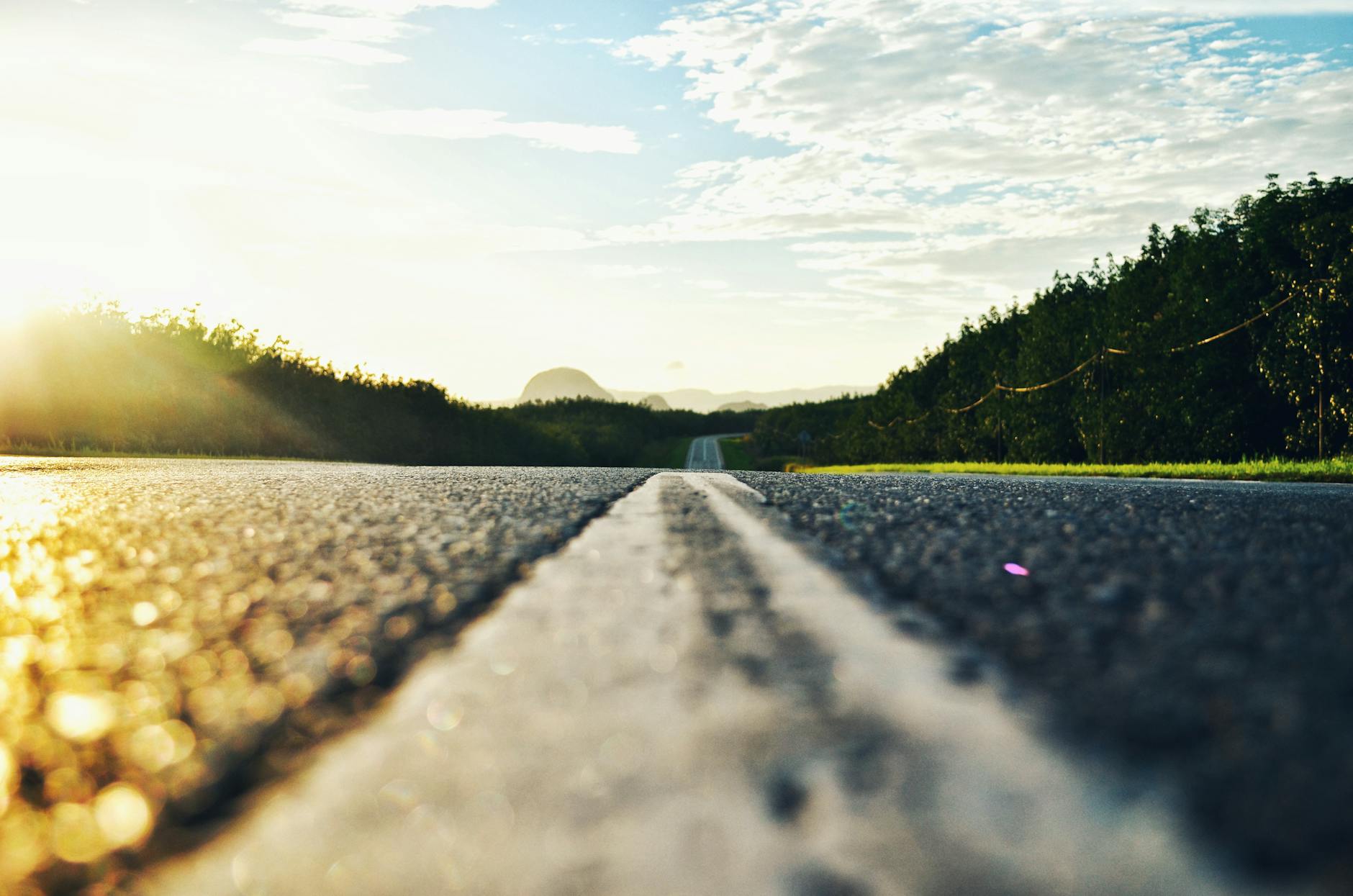 gray concrete road